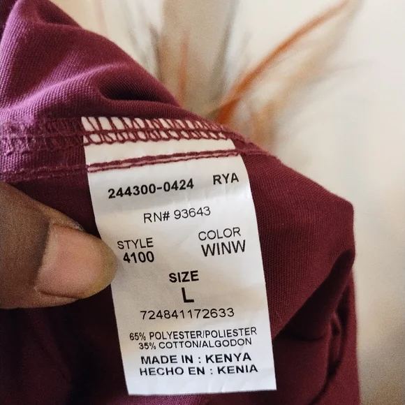 Cherokee Work wear Unisex Burgundy Uniform Wide-Leg Pants Size Large - Picture 6 of 8